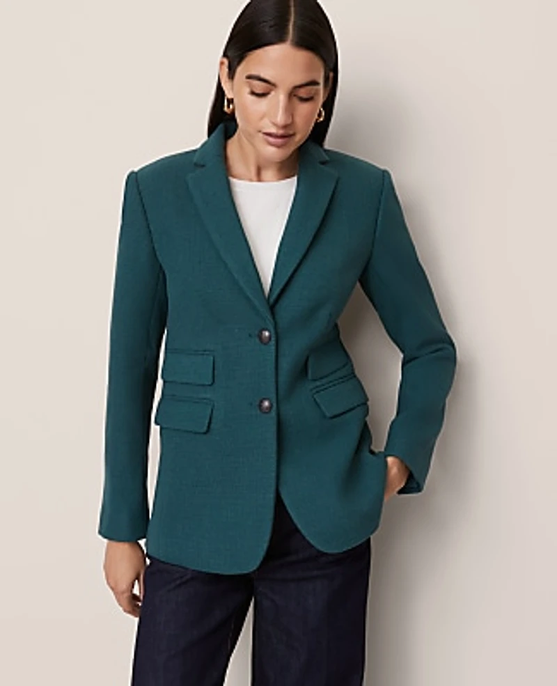 Ann Taylor The Petite Greenwich Blazer Deep Atlantic Teal Women's