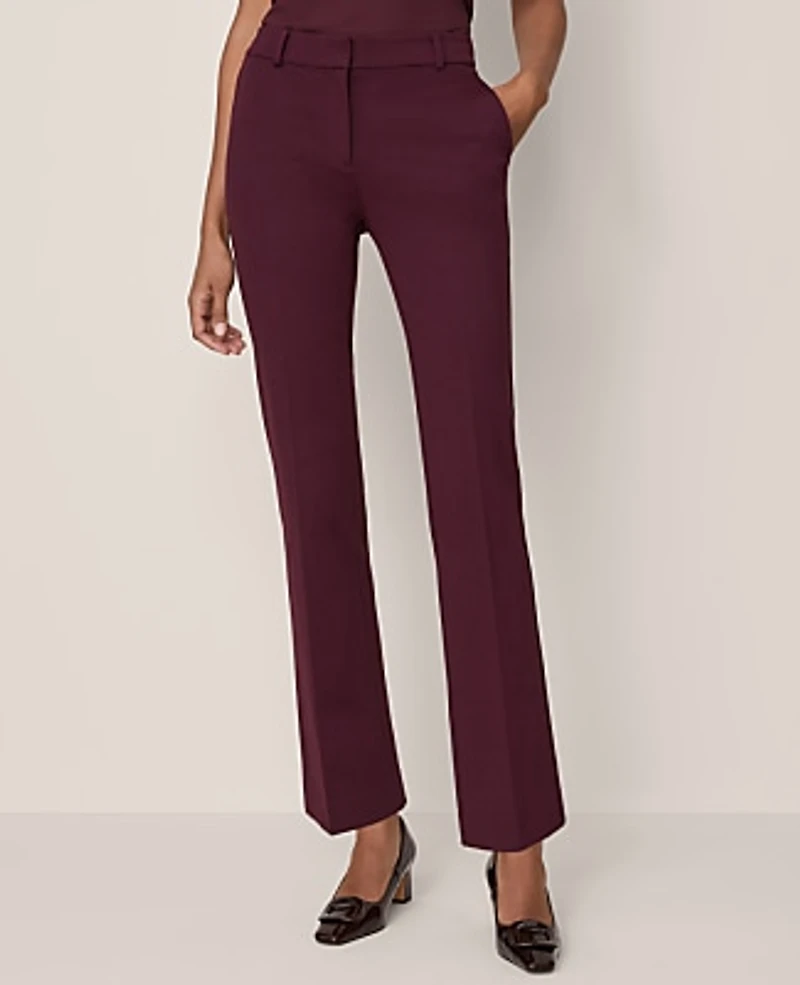 Ann Taylor The Straight Pant in Ponte Size 2 Poised Plum Women's