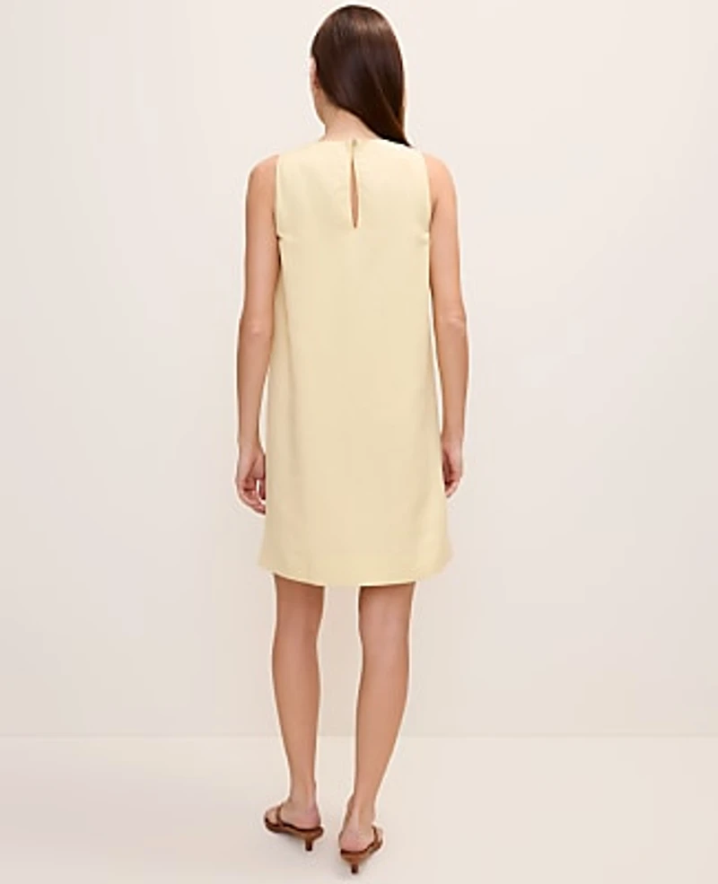 Ann Taylor Shift Dress Linen Blend Yellow Buttercream Women's