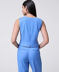 Ann Taylor The Tailored Vest Luxe Twill Bluebird Melange Women's