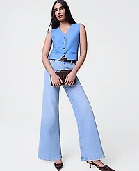 Ann Taylor The Tailored Vest Luxe Twill Bluebird Melange Women's