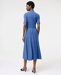 Ann Taylor Pointelle Mock Neck Sweater Dress Electric Periwinkle Women's