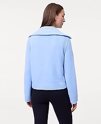 Ann Taylor Petite Weekend Contrast Stitch Sweater Jacket Daybreak Dew Women's