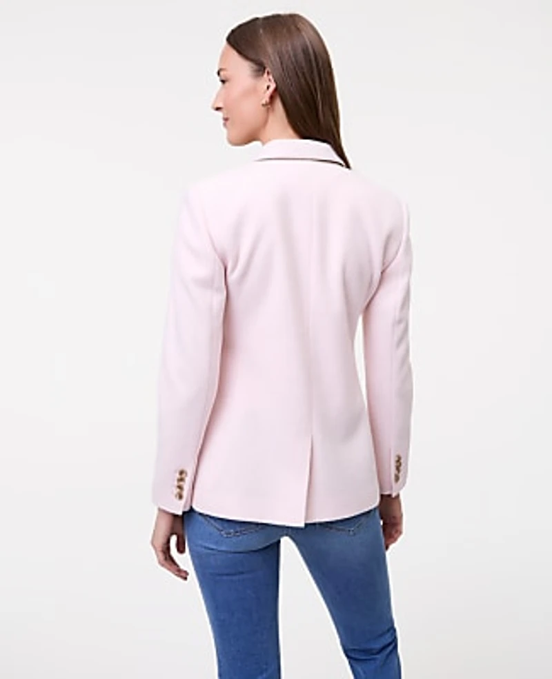 Ann Taylor Weekend Greenwich Blazer Brushed Knit Blush Haze Women's