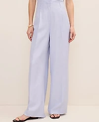 Ann Taylor Pleated Wide-Leg Pant Deep Wisteria Women's