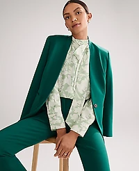 Ann Taylor The Collarless Blazer in Ponte Size 2 Shade Tree Women's