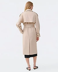 Ann Taylor Petite Refined Trench Coat Cool Sesame Women's