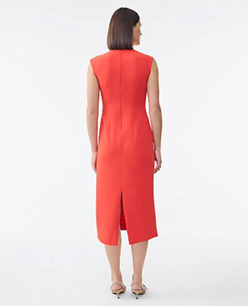 Ann Taylor Petite Crew Neck Twist Sheath Dress Women's