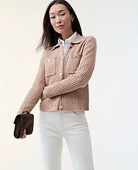 Ann Taylor Petite Collared Sweater Jacket Women's
