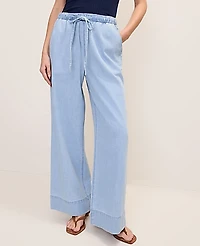 Ann Taylor The Relaxed Wide-Leg Jean Azure Light Wash Women's