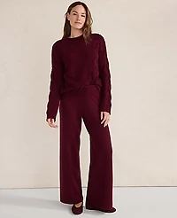 Ann Taylor Haven Well Within Cashmere Cable Roll Neck Sweater Intense Burgundy Women's