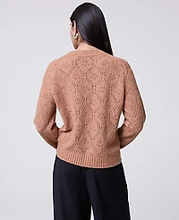 Ann Taylor Petite Pointelle Crew Neck Sweater Women's