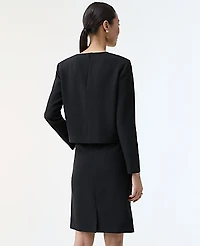 Ann Taylor The Petite Crew Neck Top Fluid Crepe Women's