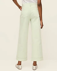 Ann Taylor The Petite Wide-Leg Crop Jean Pale Aqua Women's
