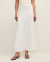 Ann Taylor Bias Flare Maxi Skirt Winter White Women's