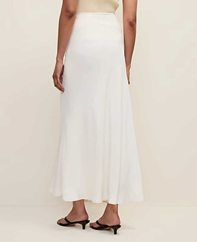 Ann Taylor Bias Flare Maxi Skirt Winter White Women's