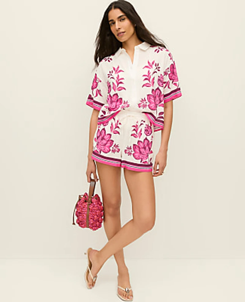 Ann Taylor Floral Two Piece Set Winter White Women's