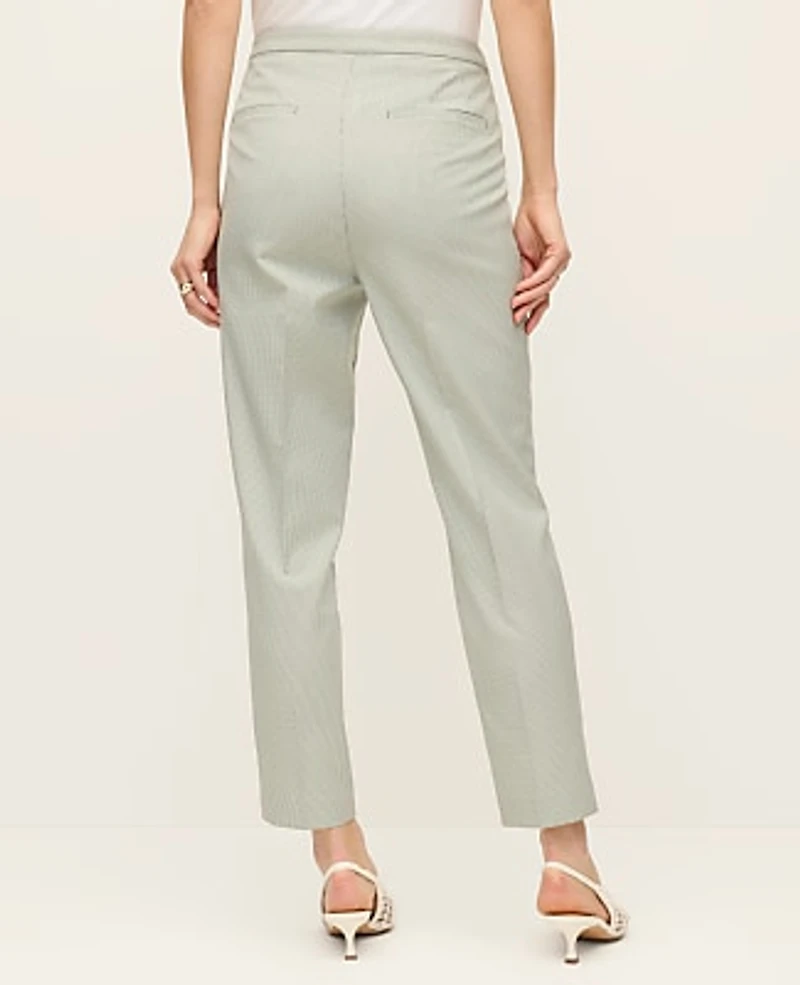 Ann Taylor The Natalie Pant Houndstooth — Curvy Fit Pale Olive Women's