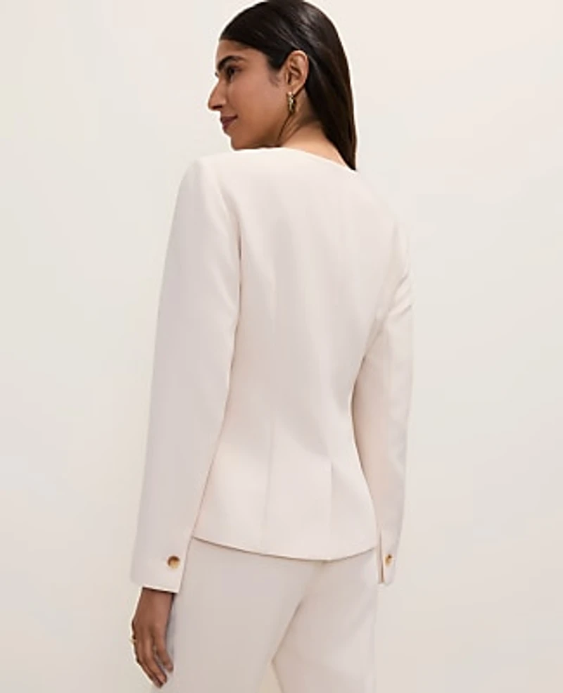 Ann Taylor Split Hem Jacket Fluid Crepe Women's