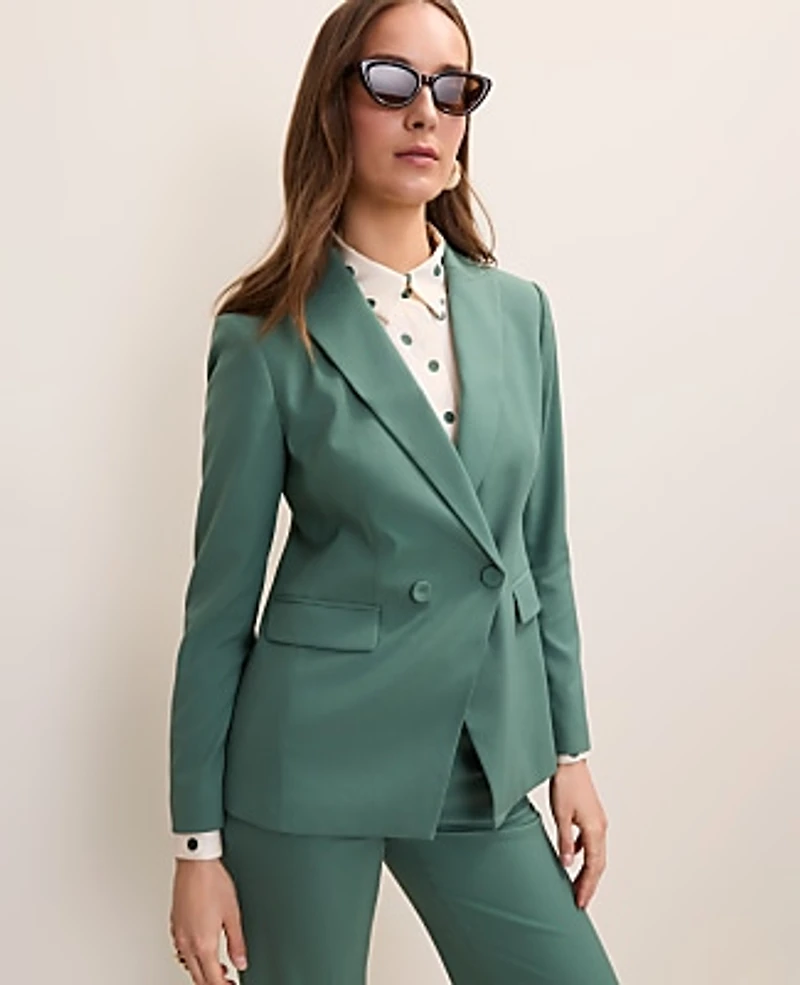 Ann Taylor The Fitted Cutaway Blazer Shadowy Jade Women's