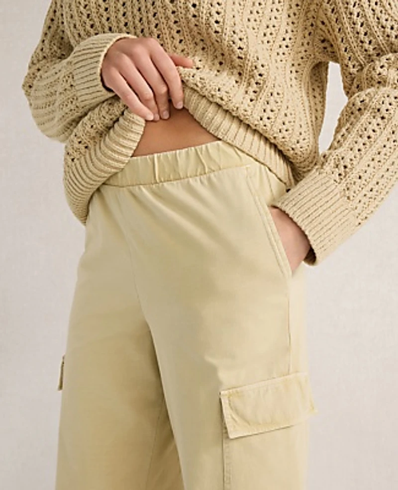 Ann Taylor Haven Well Within Garment-Dyed Organic Cotton Jersey Relaxed Cargo Pants Women's