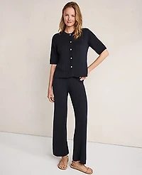 Ann Taylor Haven Well Within Organic Cotton Ribbed Wide Leg Pant Nightfall Wash Women's