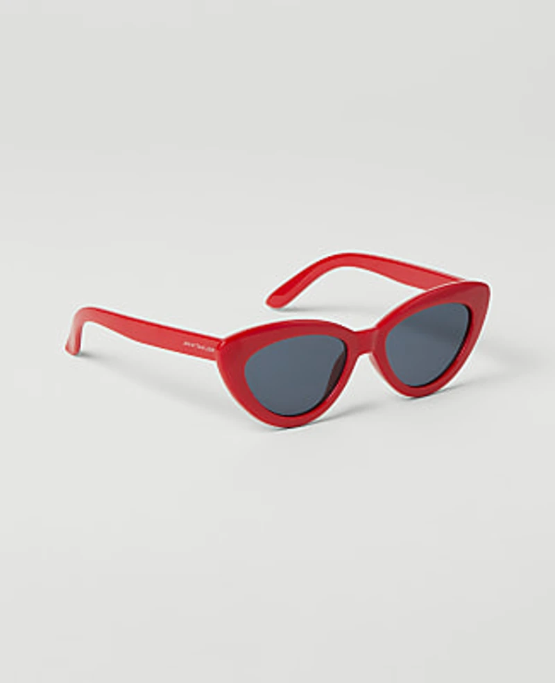 Ann Taylor Cateye Sunglasses Bright Cherry Women's