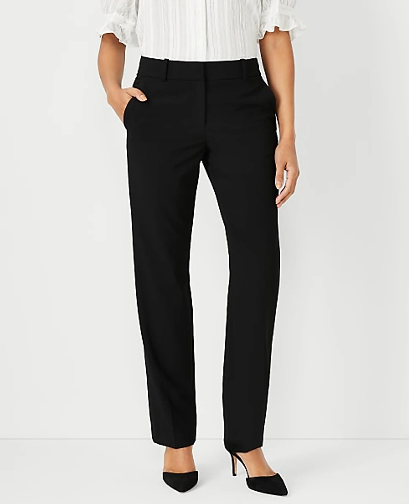 Ann Taylor The Straight Pant Seasonless Stretch - Classic Fit Core Black Women's