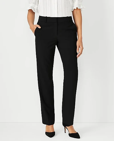 Ann Taylor The Straight Pant Seasonless Stretch - Classic Fit Core Black Women's