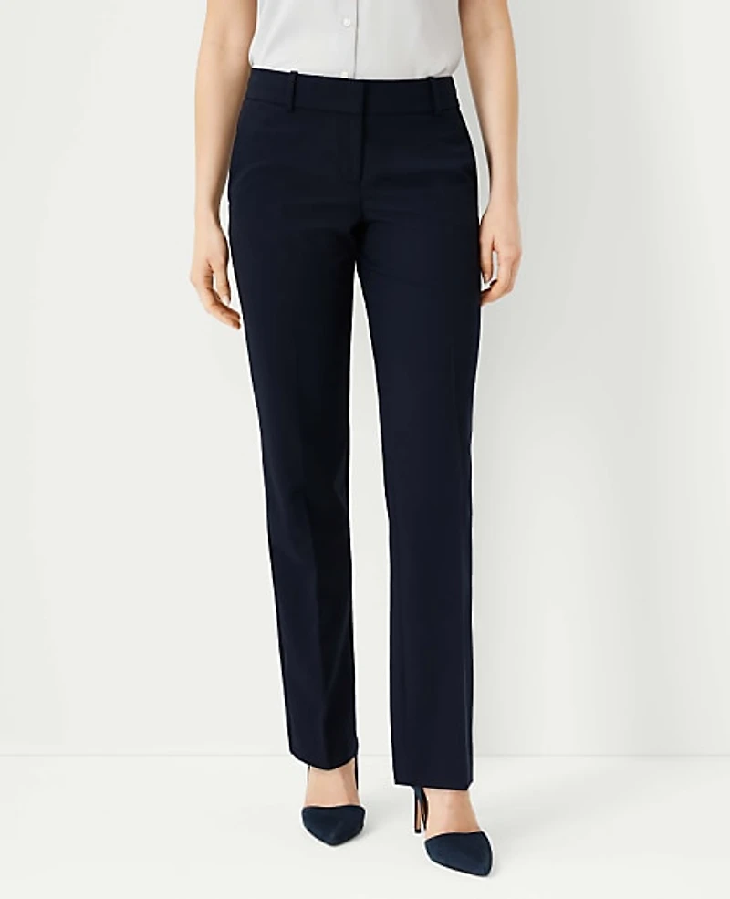 Ann Taylor The Petite Straight Pant Seasonless Stretch Perfect Navy Women's
