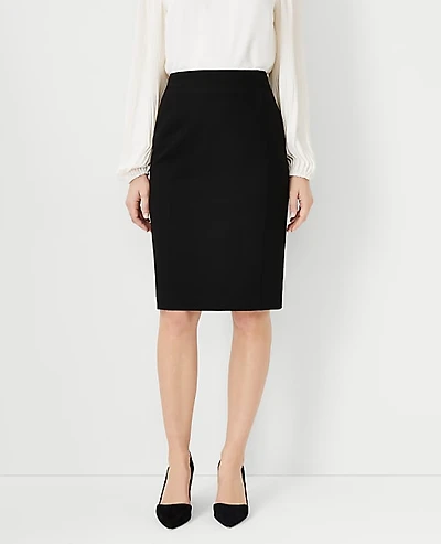 Ann Taylor The Tall Seamed Pencil Skirt Seasonless Stretch Core Black Women's