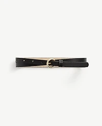 Ann Taylor Skinny Leather Belt Black Women's