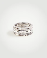 Ann Taylor Stackable Ring Set Size 6 Silver Women's