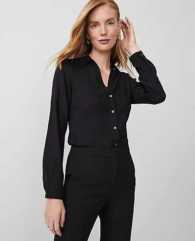 Ann Taylor Satin Essential Shirt Women's