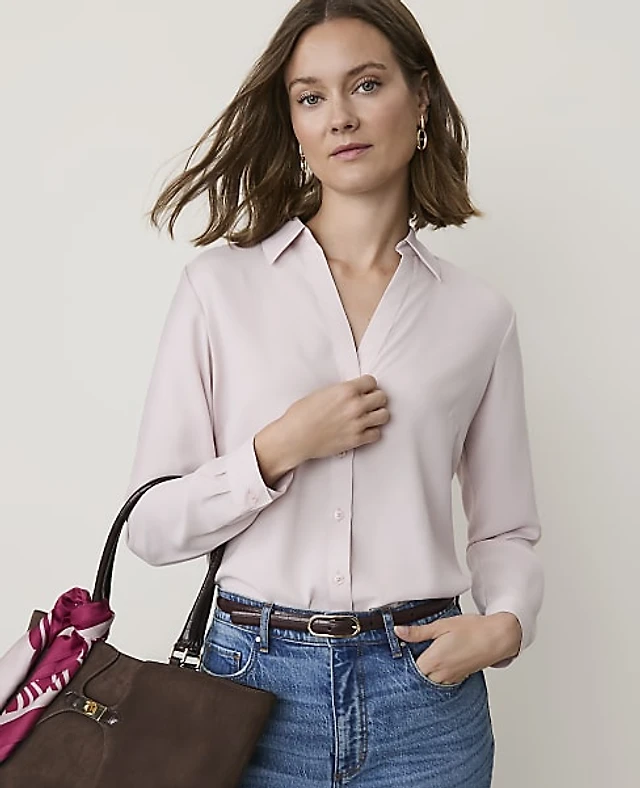 Ann Taylor Essential Shirt Satin Women's
