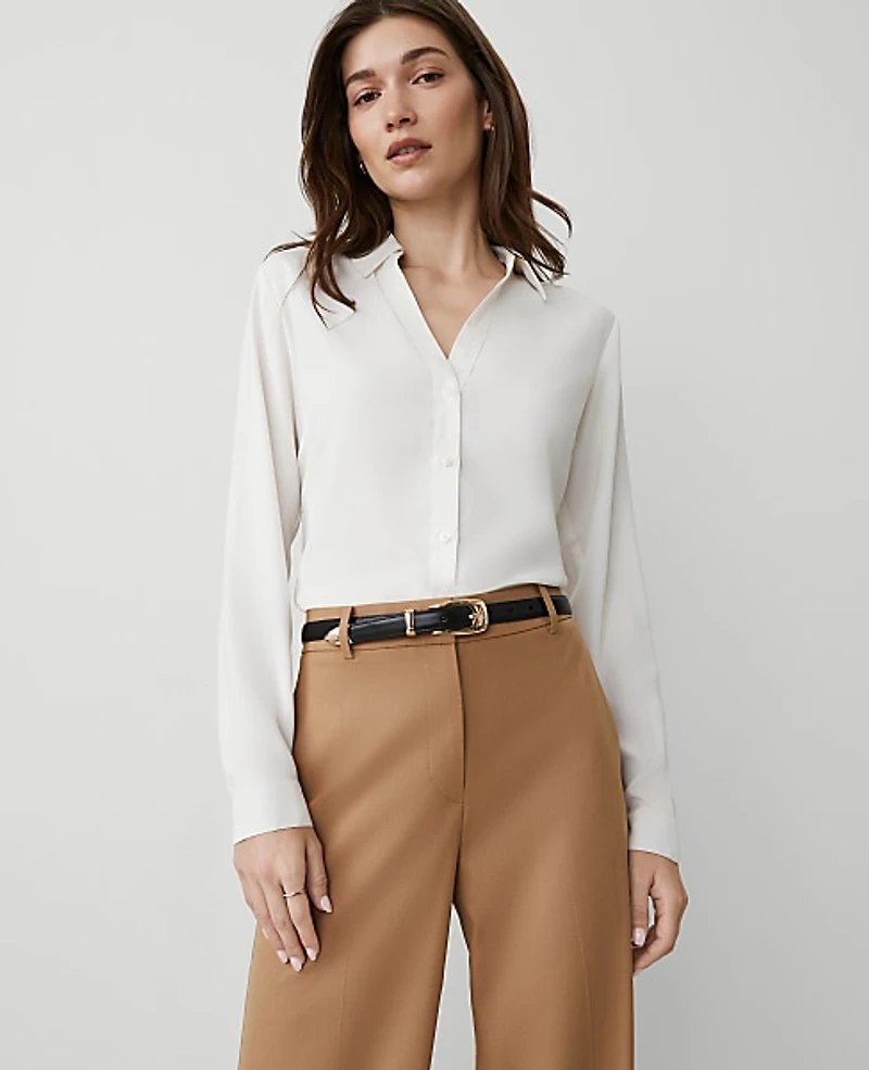 Ann Taylor Essential Shirt Satin Women's