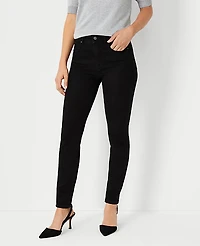 Ann Taylor Tall Mid Rise Skinny Jeans in Jet Black Wash Size 0 Women's