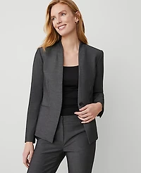 Ann Taylor The Petite Cutaway Blazer in Bi-Stretch Size 16 Dark Grey Women's