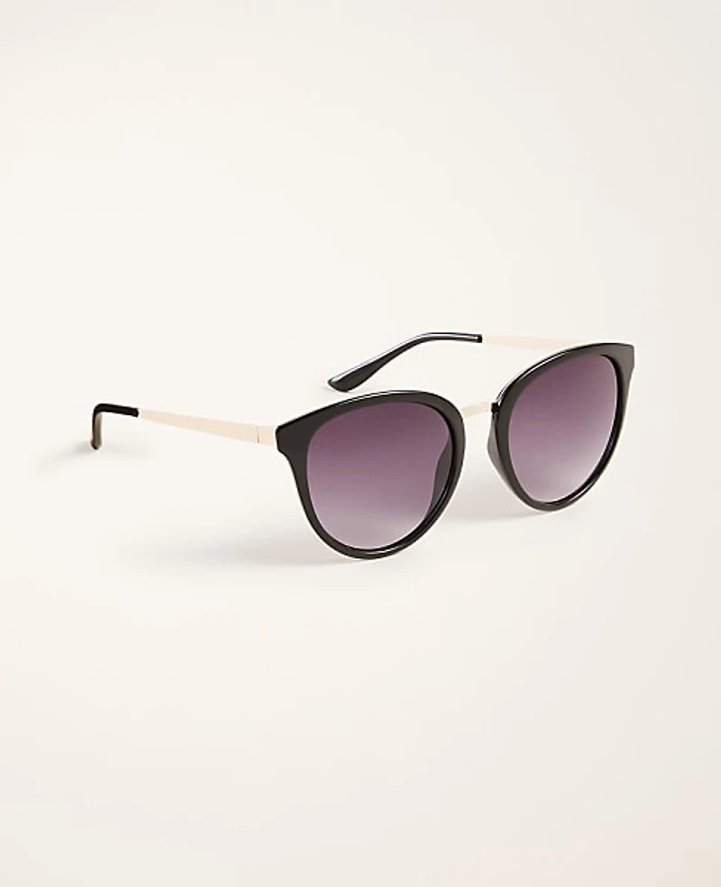 Ann Taylor Round Sunglasses Black Women's