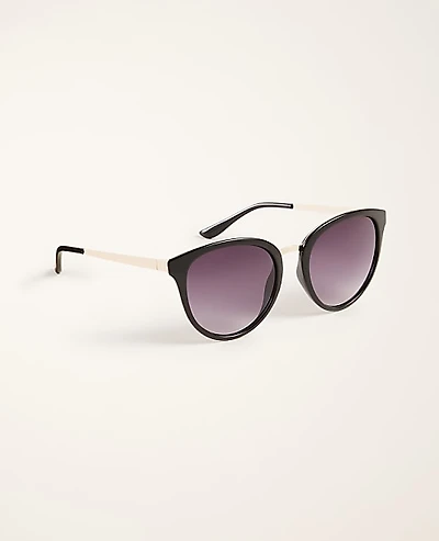 Ann Taylor Round Sunglasses Black Women's