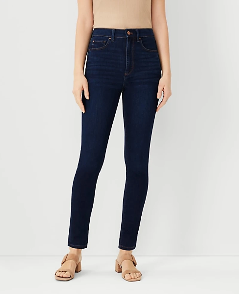 Ann Taylor Petite Sculpting Pocket Highest Rise Skinny Jeans in Classic Dark Indigo Wash Size 00 Women's