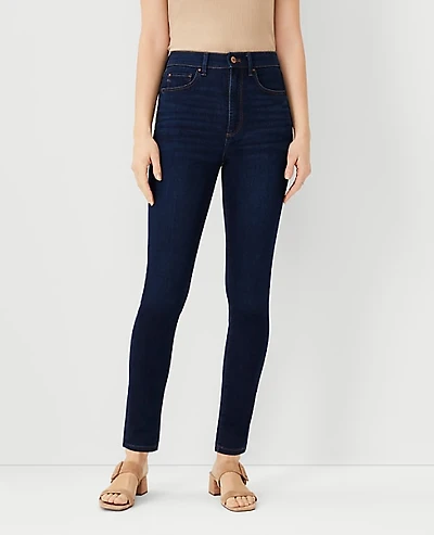 Ann Taylor Petite Sculpting Pocket Highest Rise Skinny Jeans in Classic Dark Indigo Wash Size 00 Women's