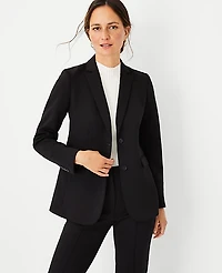 Ann Taylor The Two Button Blazer in Double Knit Size 0 Black Women's