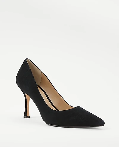 Ann Taylor Mila Suede Pump Shoes Black Women's