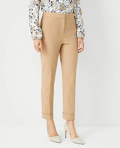Ann Taylor The Petite High Rise Eva Ankle Pant Cappuccino Tan Women's