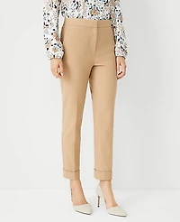 Ann Taylor The Petite High Rise Eva Ankle Pant Cappuccino Tan Women's