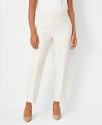 Ann Taylor The Side Zip Ankle Pant Fluid Crepe Ivory Whisper Women's
