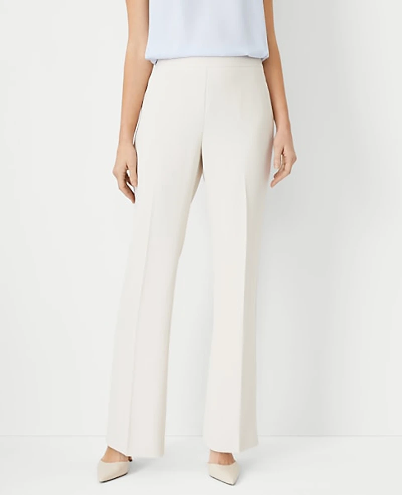 Ann Taylor The Side Zip Trouser Fluid Crepe — Curvy Fit Ivory Whisper Women's