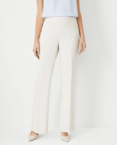 Ann Taylor The Side Zip Trouser Fluid Crepe — Curvy Fit Ivory Whisper Women's