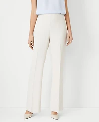 Ann Taylor The Petite Side Zip Trouser Fluid Crepe — Curvy Fit Ivory Whisper Women's